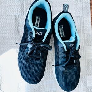 Skechers Black and Light Blue Athletic Shoes